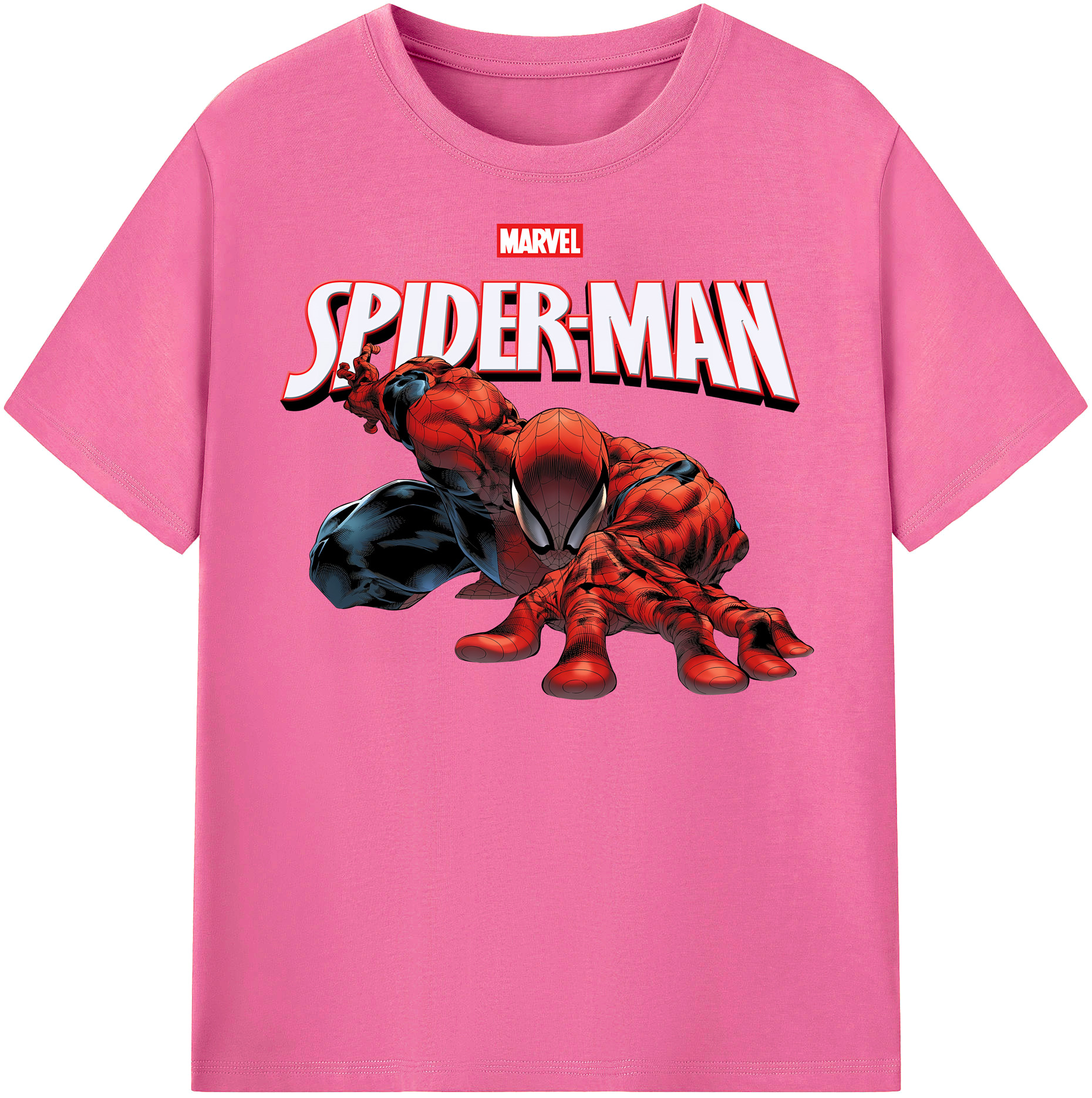 （画像用） Spider Man スパイダーマン レディースカジュアルプリントTシャツ（綿100％）
